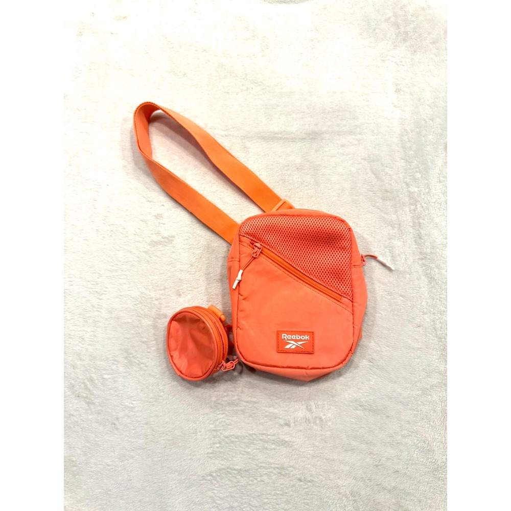Reebok Neon Orange Crossbody Bag with Detachable Coin Purse Small Messenger Bag